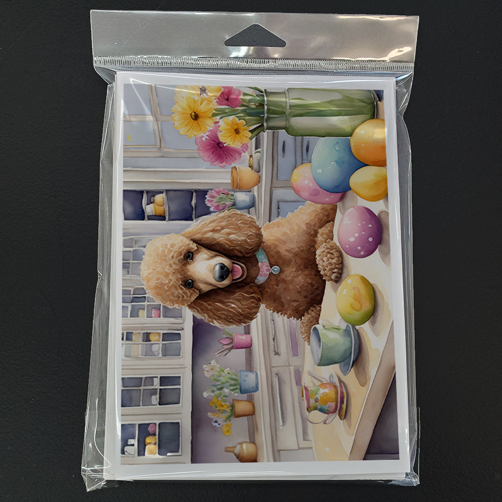Decorating Easter Poodle Greeting Cards Pack of 8