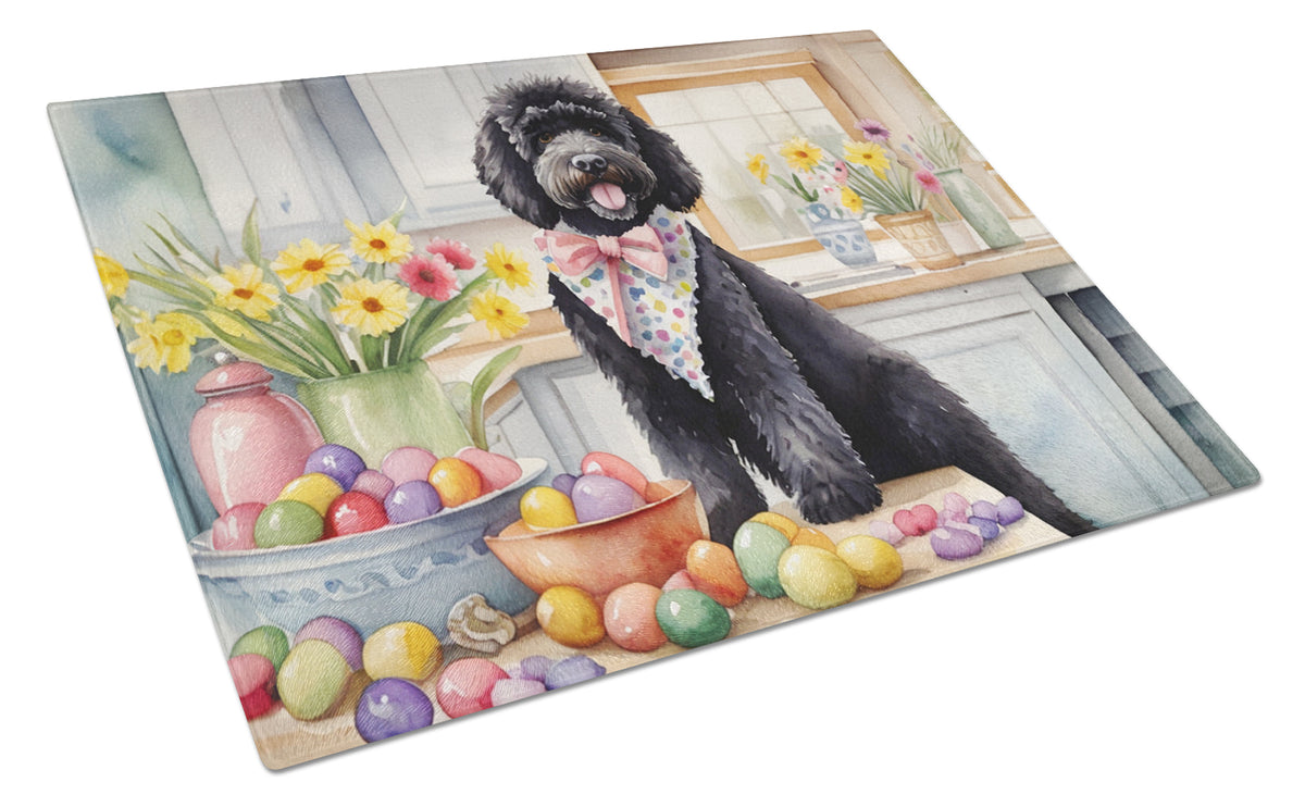 Buy this Decorating Easter Portuguese Water Dog Glass Cutting Board