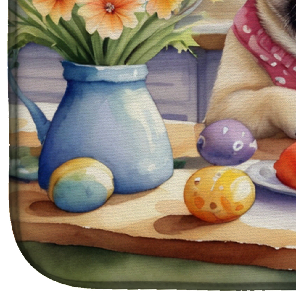 Decorating Easter Pug Dish Drying Mat