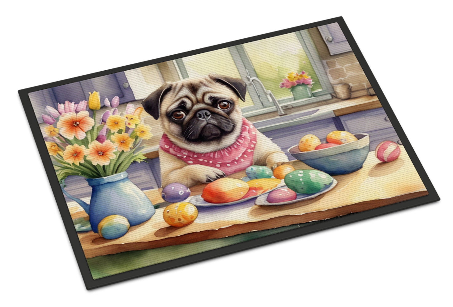 Buy this Decorating Easter Pug Doormat
