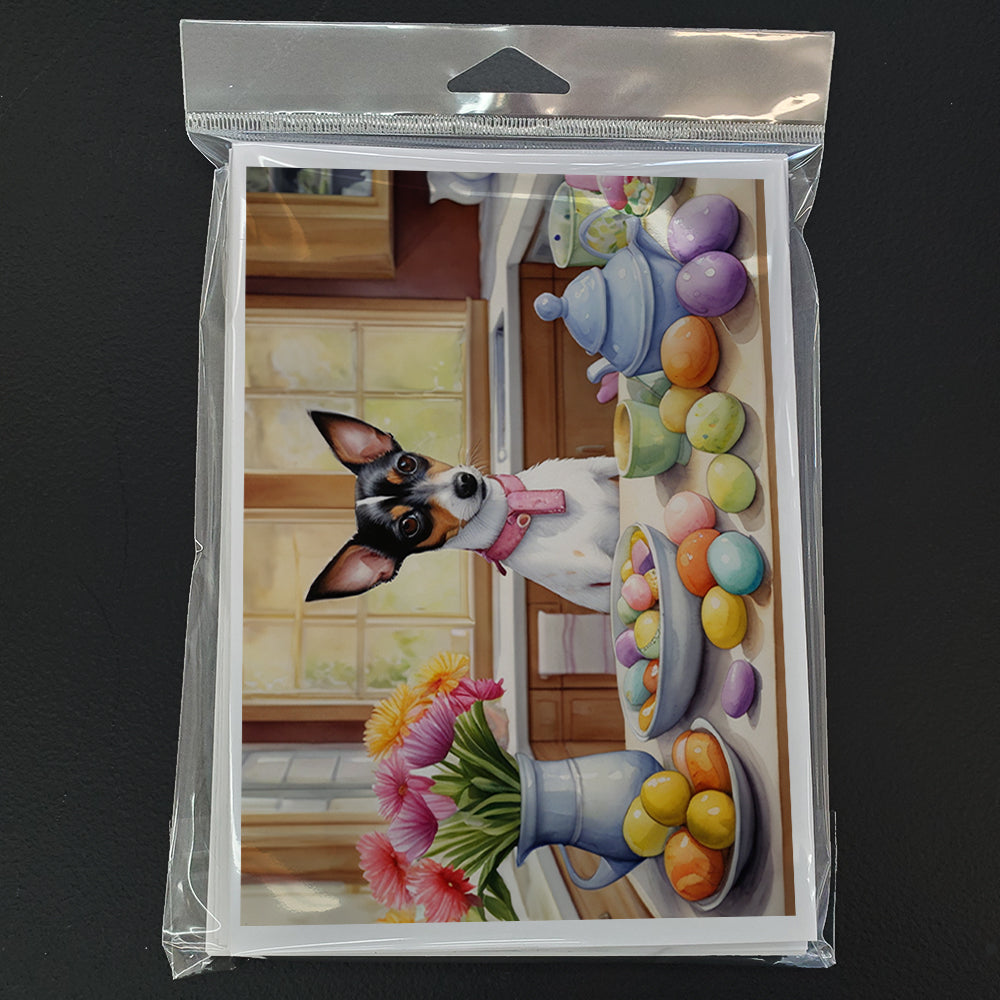 Decorating Easter Rat Terrier Greeting Cards Pack of 8