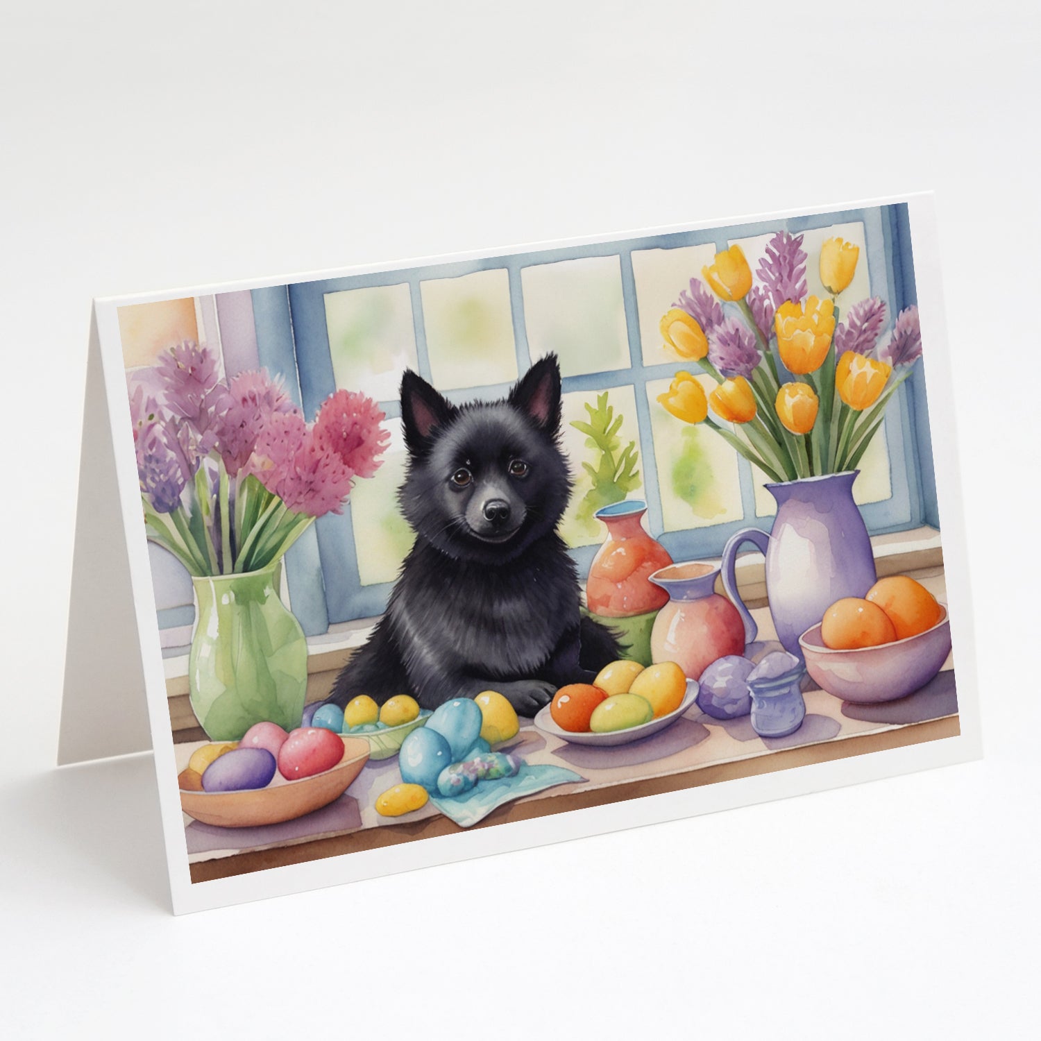 Buy this Decorating Easter Schipperke Greeting Cards Pack of 8