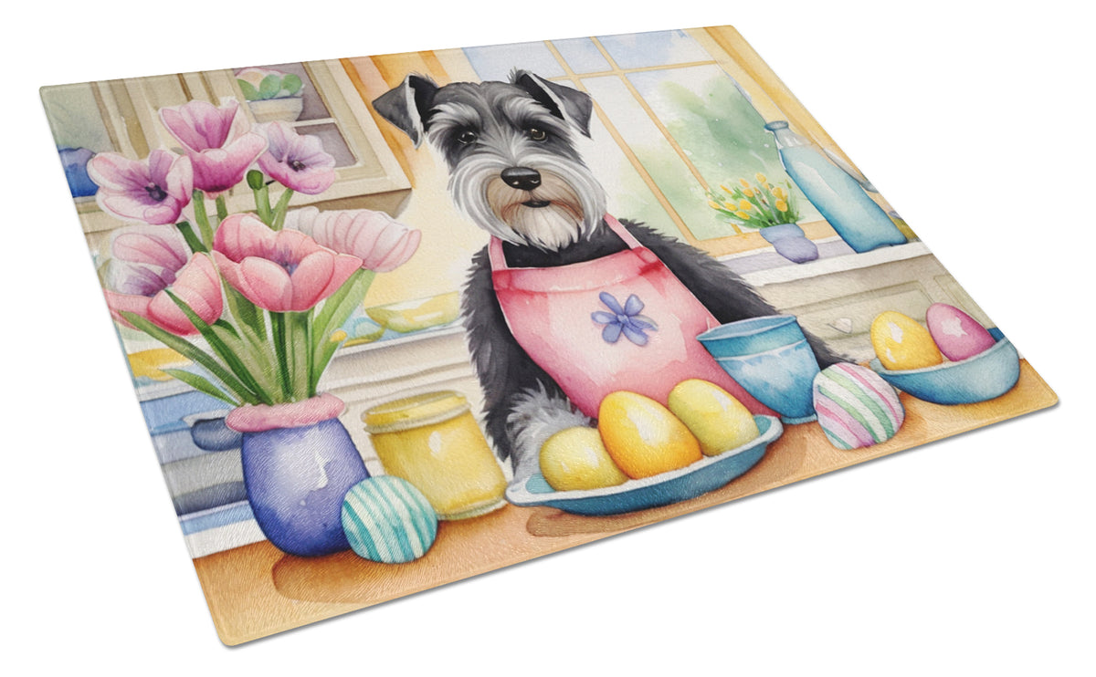 Buy this Decorating Easter Schnauzer Glass Cutting Board