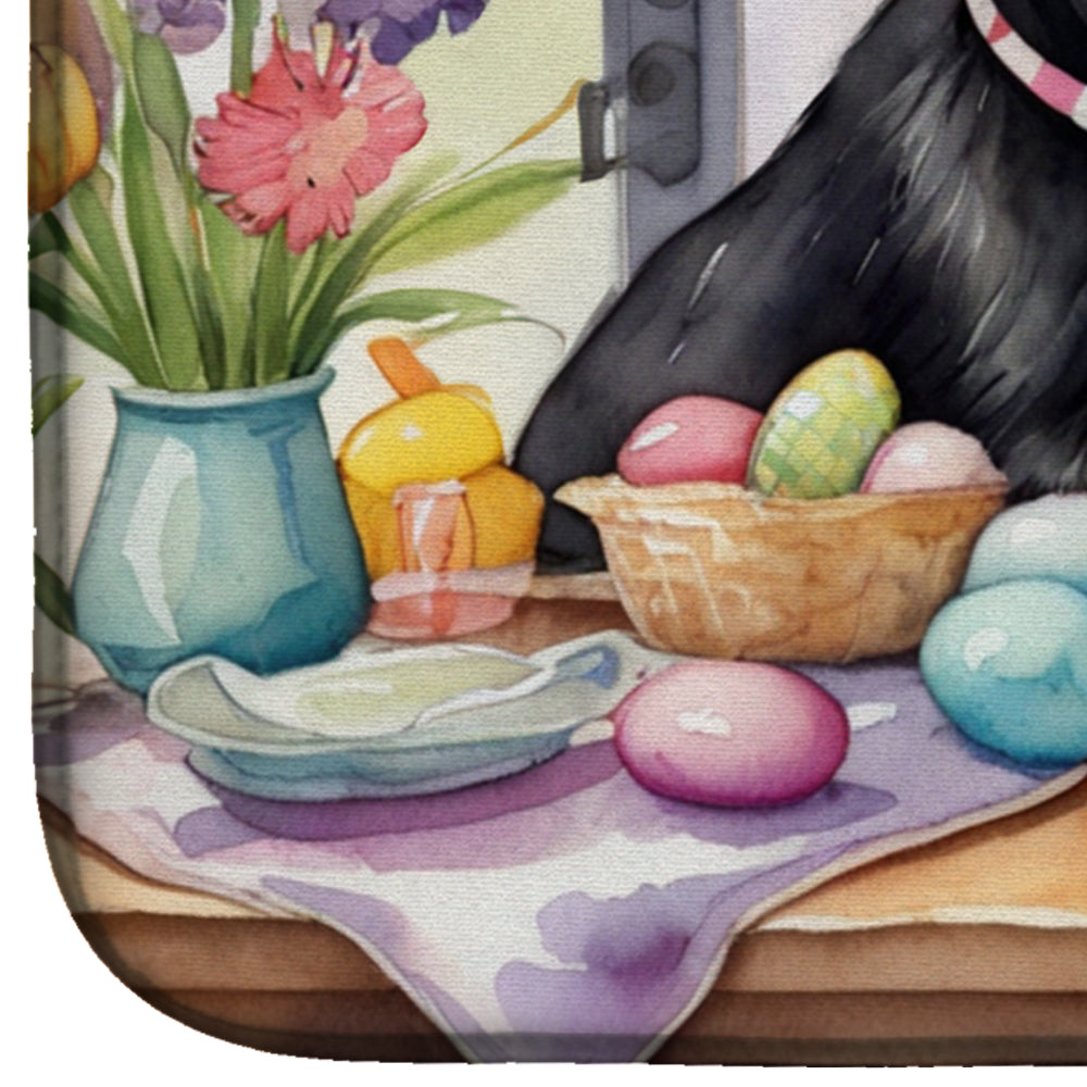 Decorating Easter Scottish Terrier Dish Drying Mat