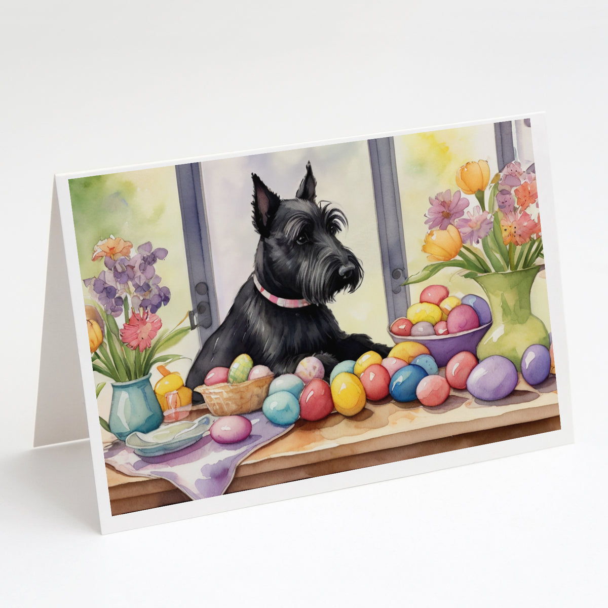 Buy this Decorating Easter Scottish Terrier Greeting Cards Pack of 8