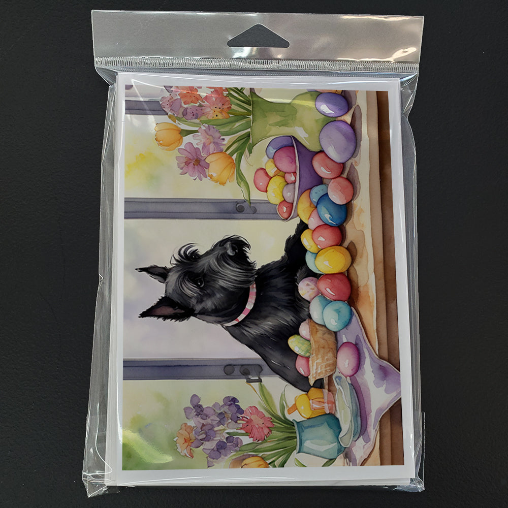 Decorating Easter Scottish Terrier Greeting Cards Pack of 8