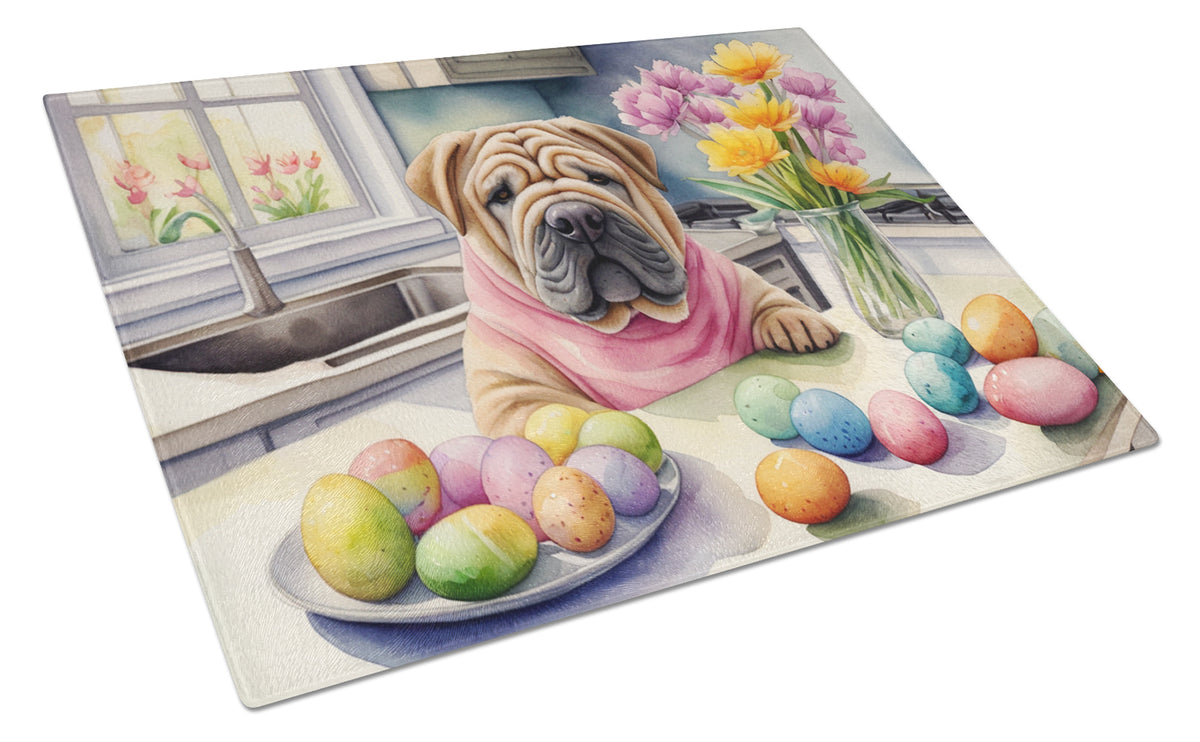 Buy this Decorating Easter Shar Pei Glass Cutting Board