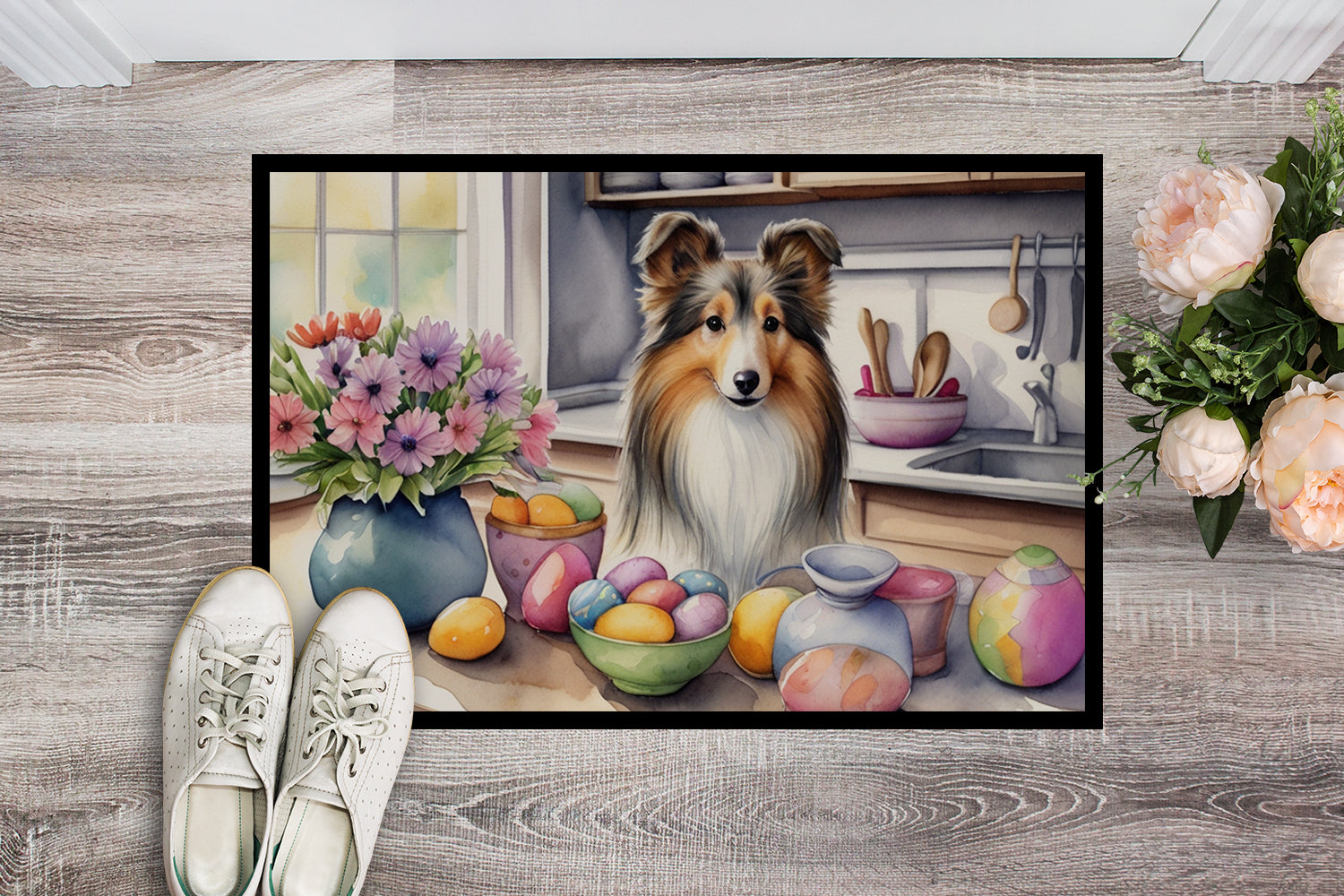Buy this Decorating Easter Sheltie Doormat