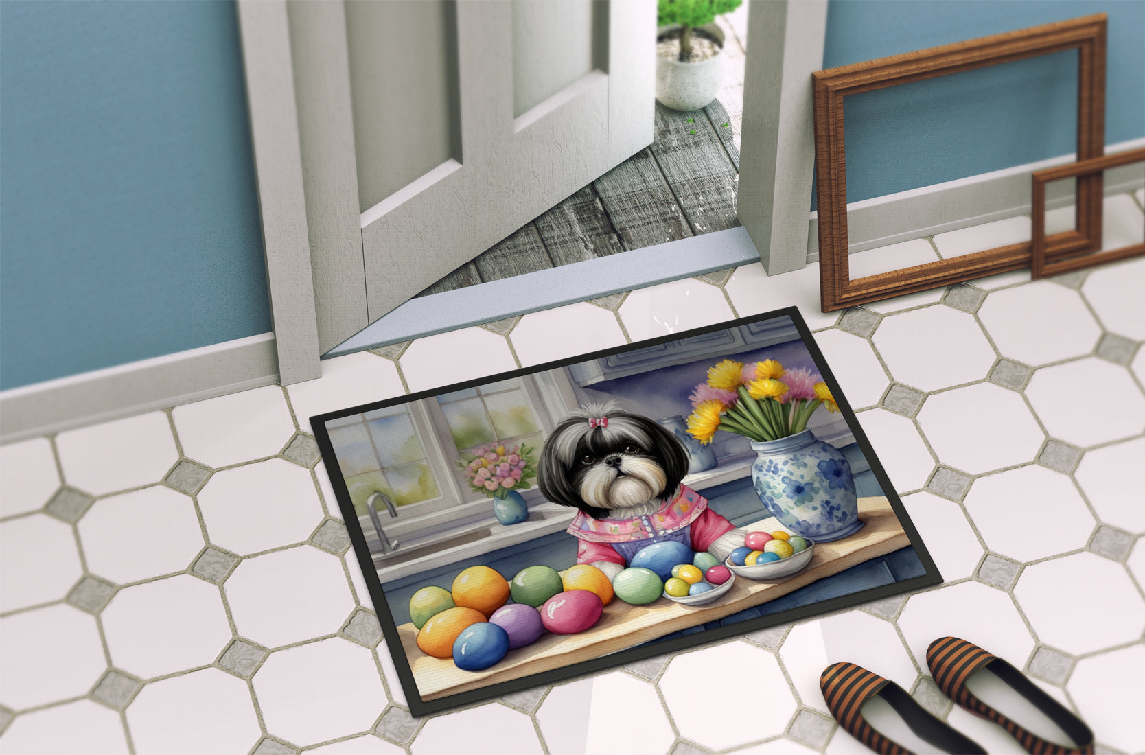 Decorating Easter Shih Tzu Doormat