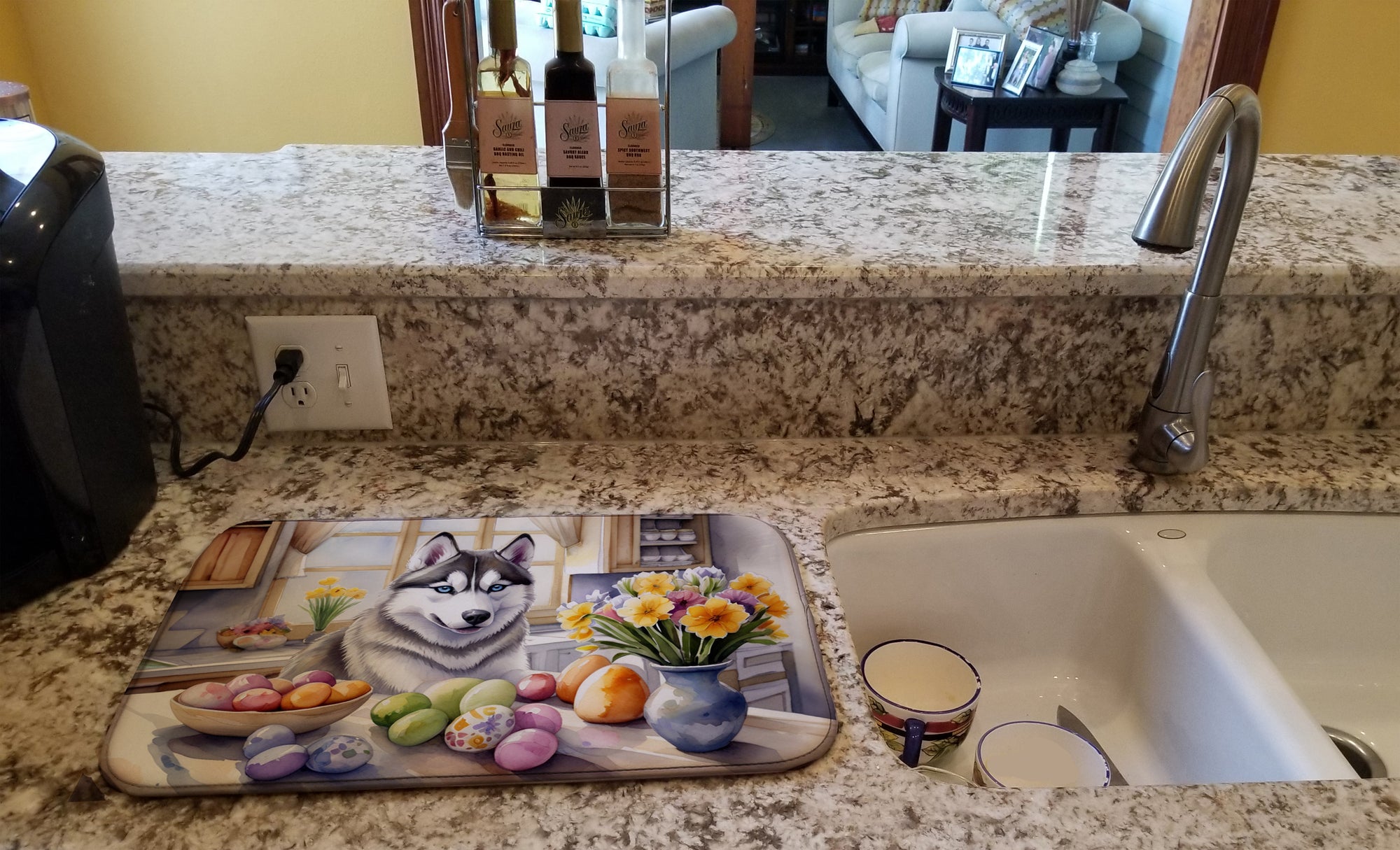 Buy this Decorating Easter Siberian Husky Dish Drying Mat