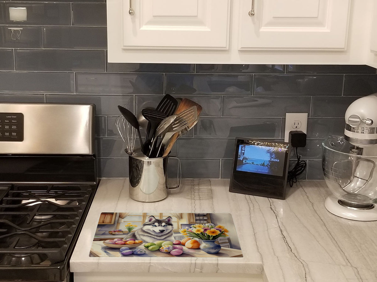Caroline's Treasures Decorating Easter Siberian Husky Glass Cutting Boards – Durable, Decorative Kitchen Art