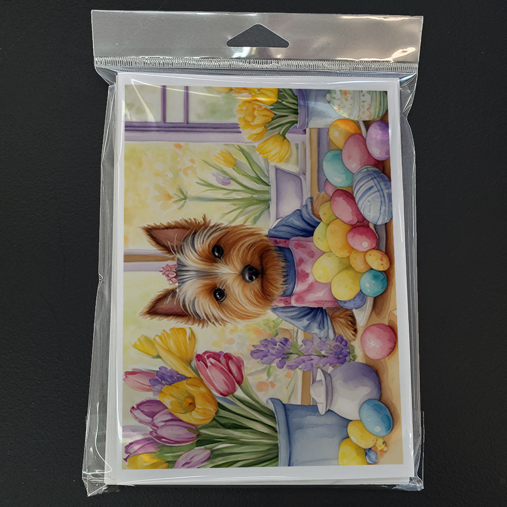 Decorating Easter Silky Terrier Greeting Cards Pack of 8
