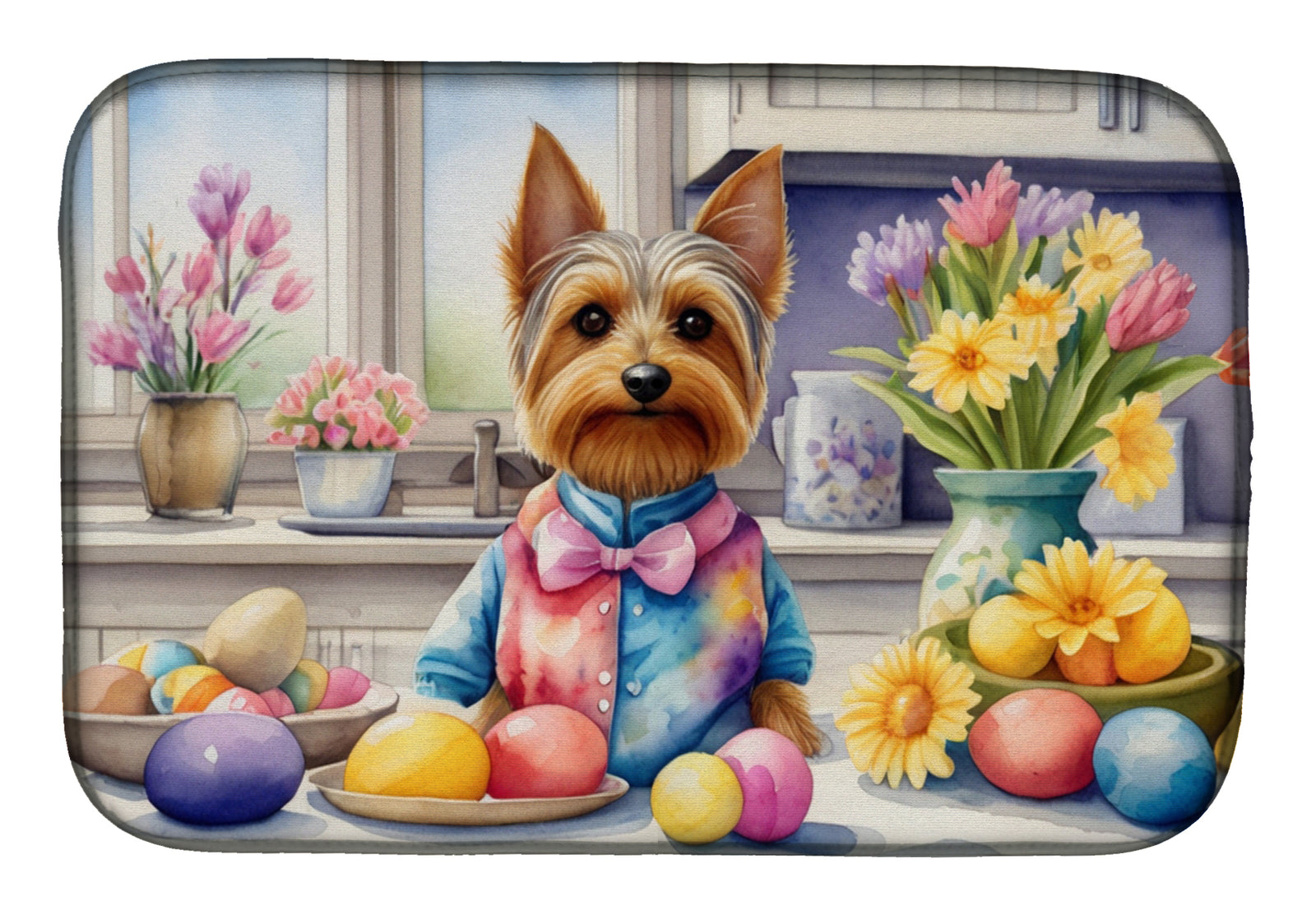 Buy this Decorating Easter Silky Terrier Dish Drying Mat