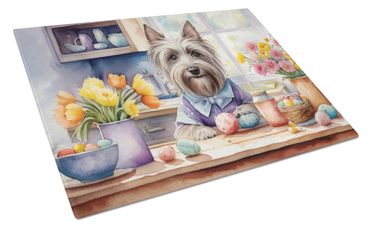 Buy this Decorating Easter Skye Terrier Glass Cutting Board