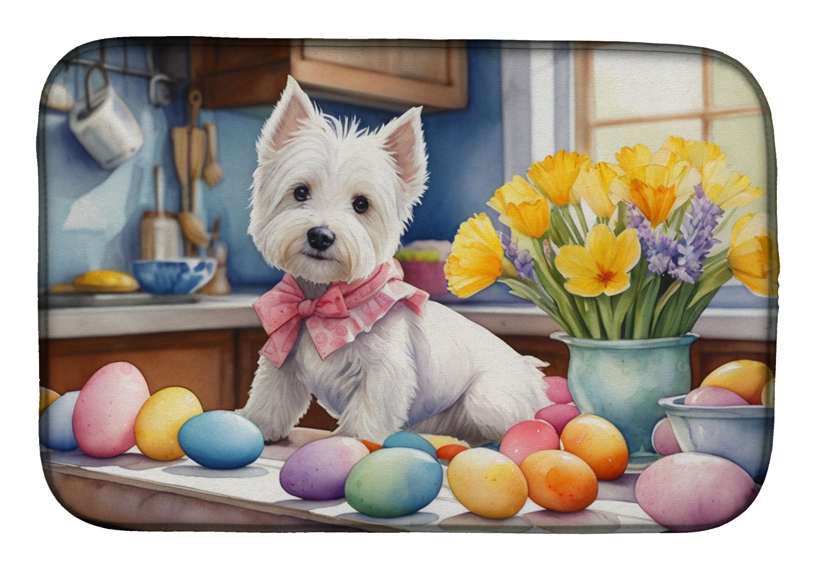 Buy this Decorating Easter Westie Dish Drying Mat