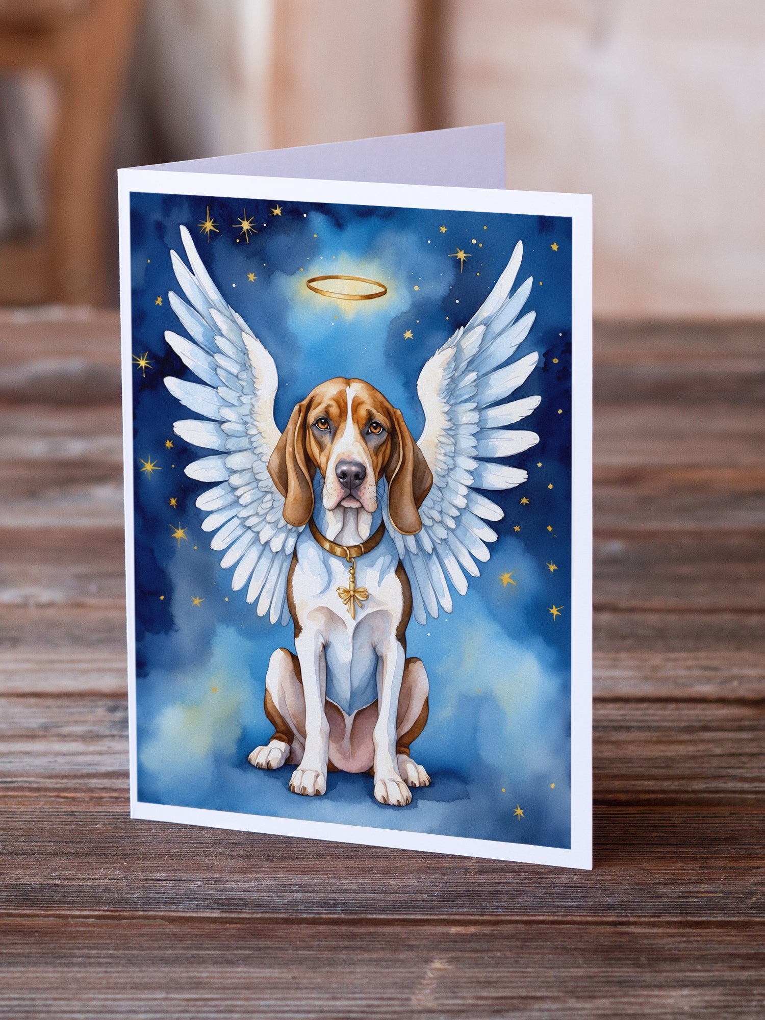 American English Coonhound My Angel Greeting Cards Pack of 8