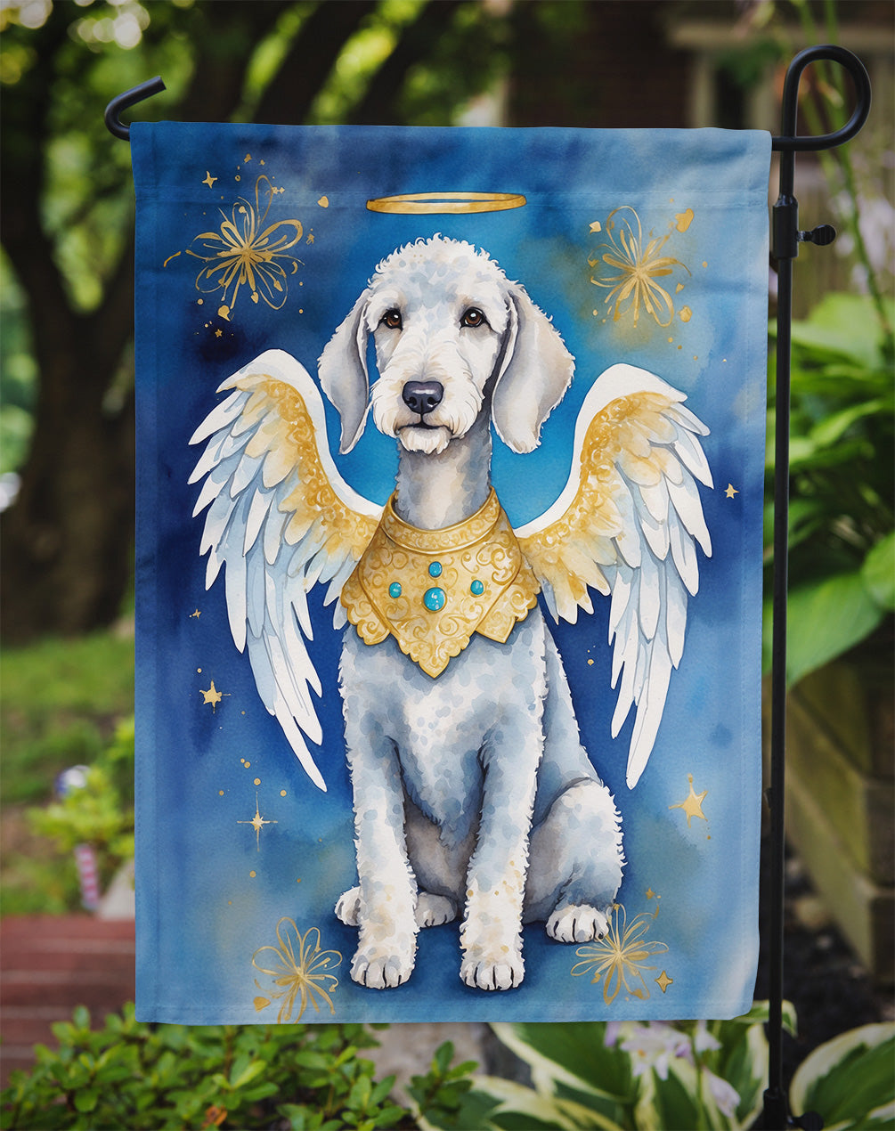 Bedlington Terrier My Angel Garden Flag