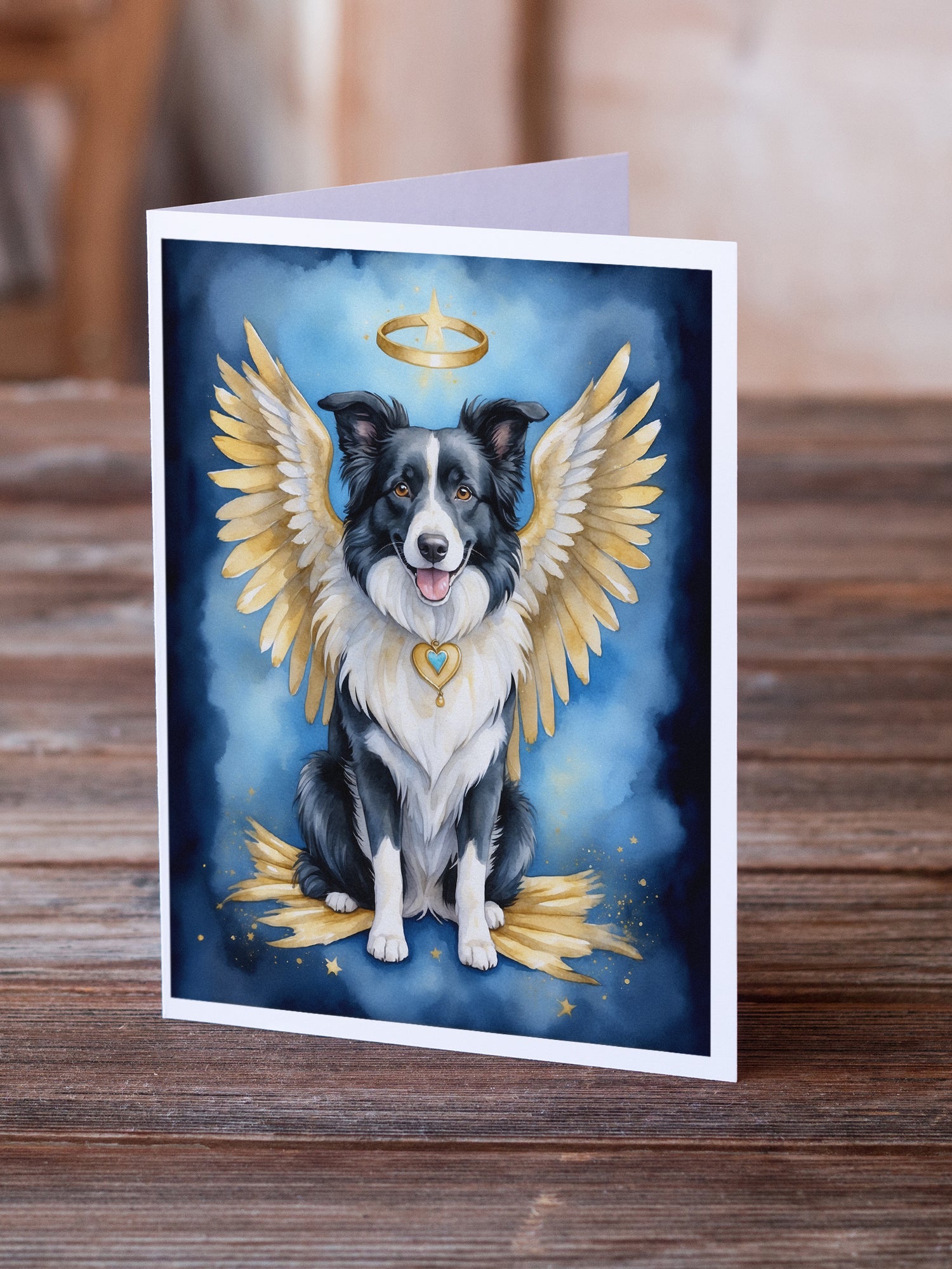 Border Collie My Angel Greeting Cards Pack of 8