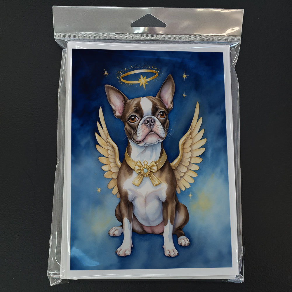 Boston Terrier My Angel Greeting Cards Pack of 8