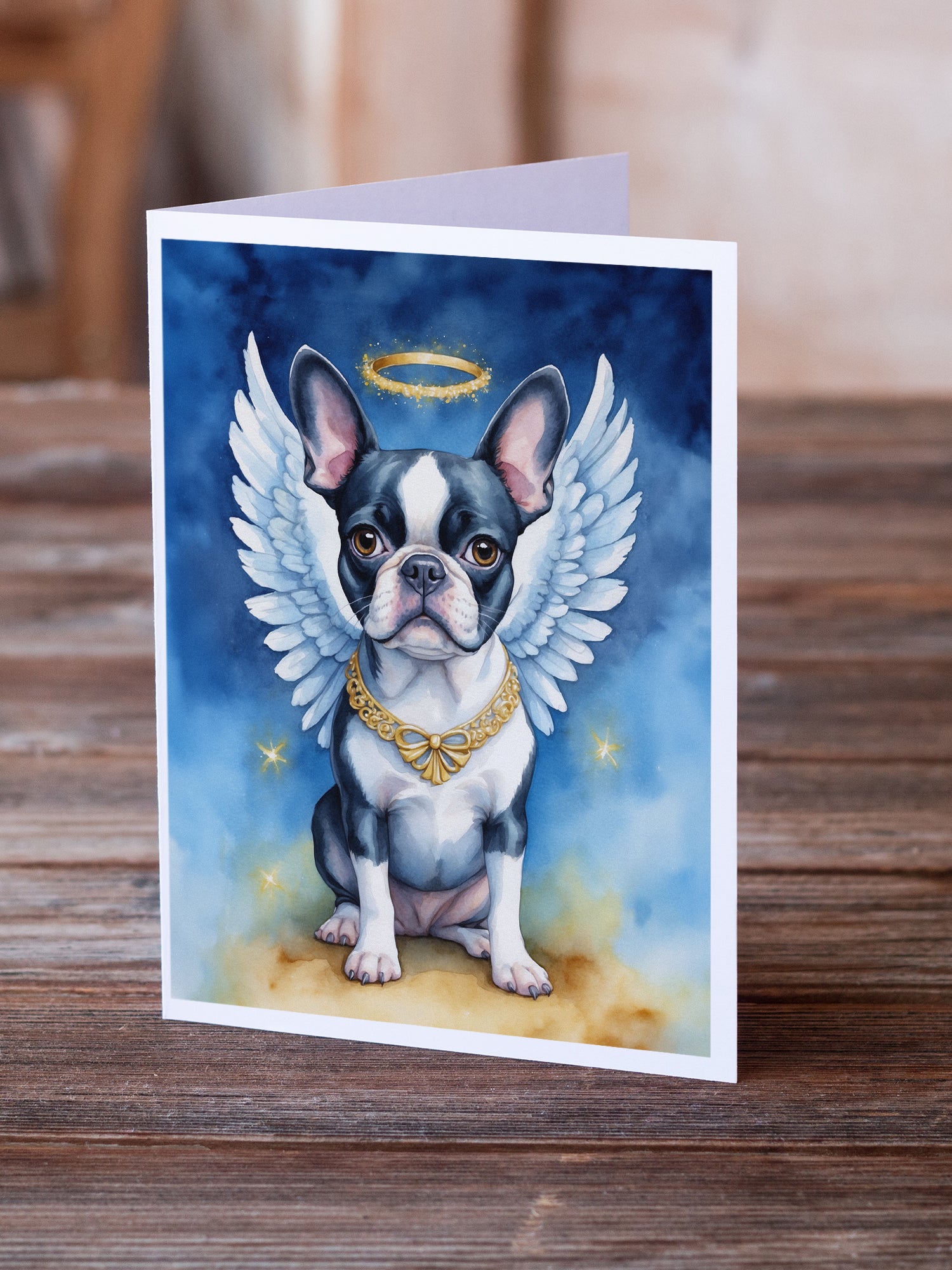 Boston Terrier My Angel Greeting Cards Pack of 8