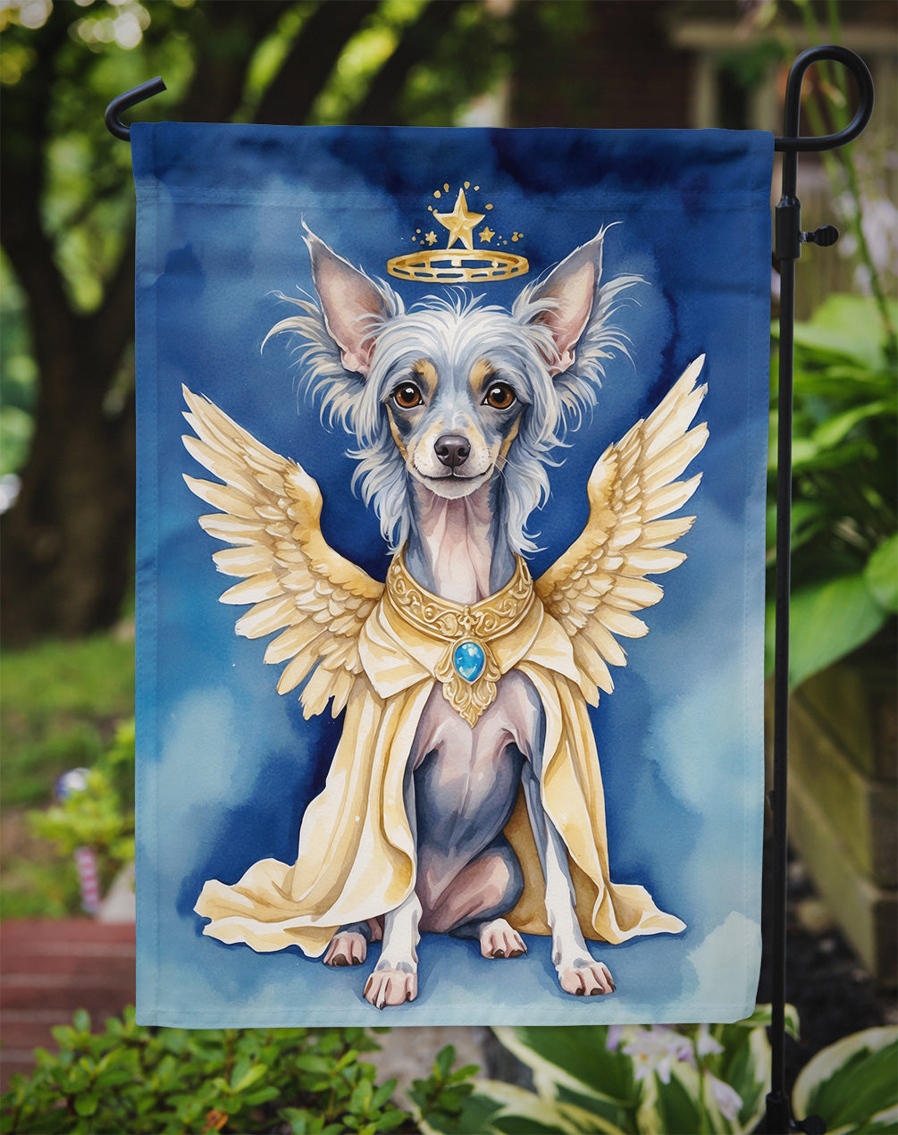 Chinese Crested My Angel Garden Flag