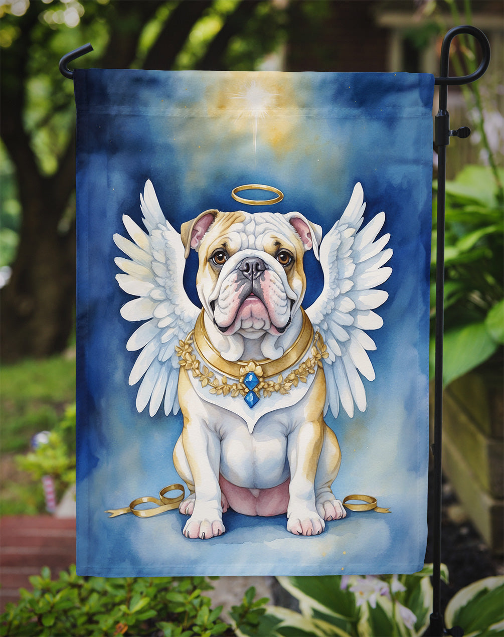 English Bulldog My Angel Garden Flag