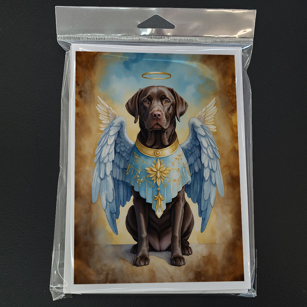 Chocolate Labrador Retriever My Angel Greeting Cards Pack of 8