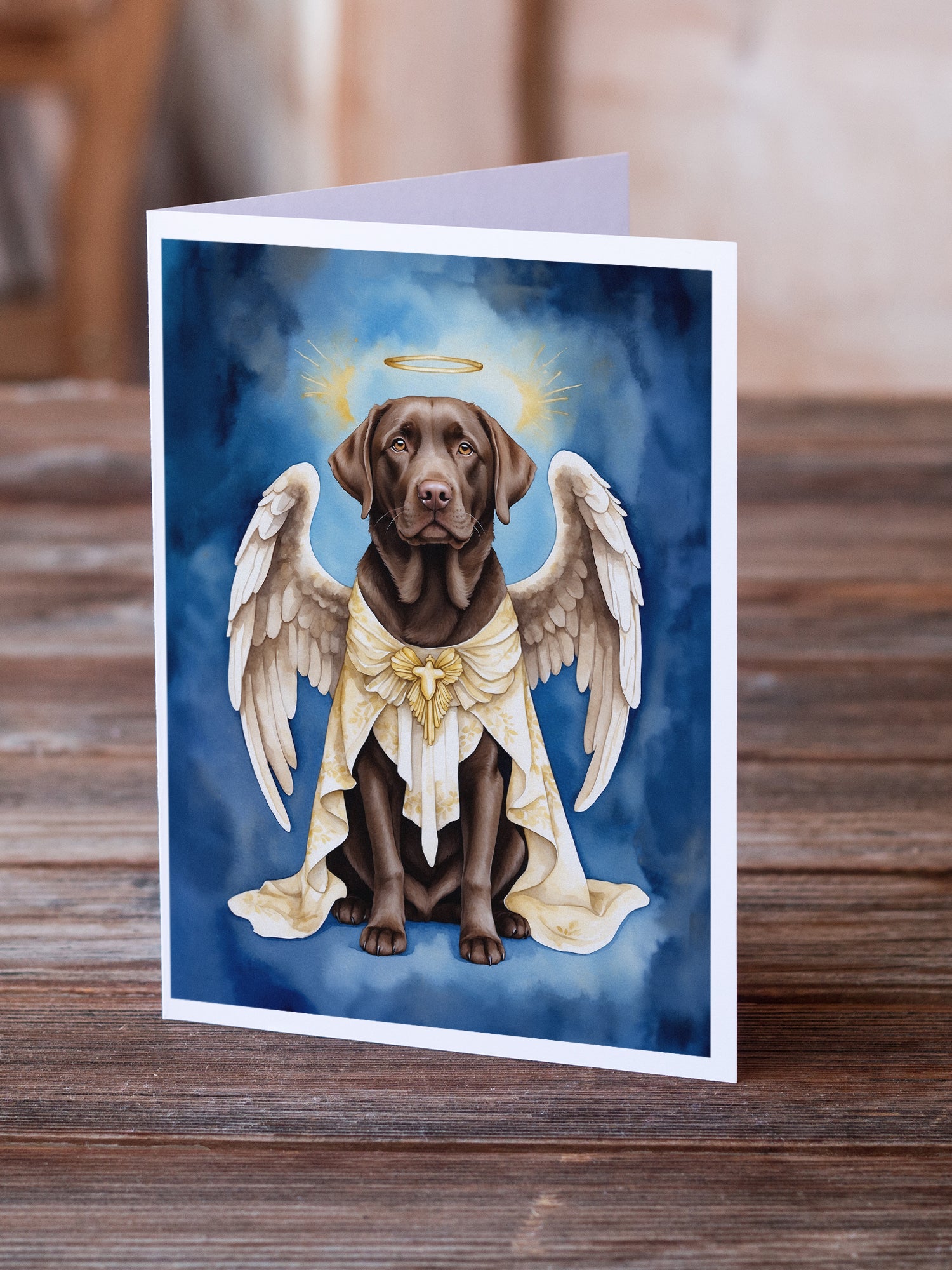 Chocolate Labrador Retriever My Angel Greeting Cards Pack of 8