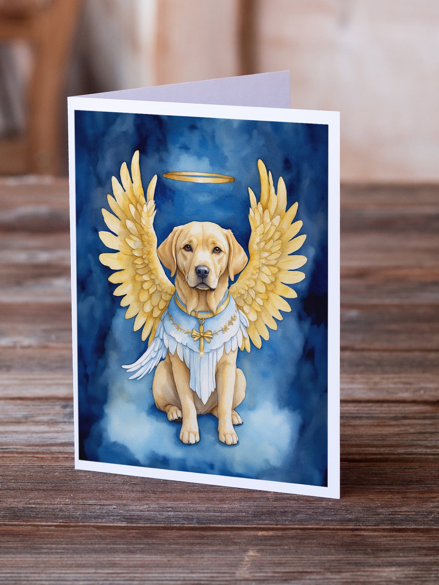 Yellow Chocolate Labrador Retriever My Angel Greeting Cards Pack of 8