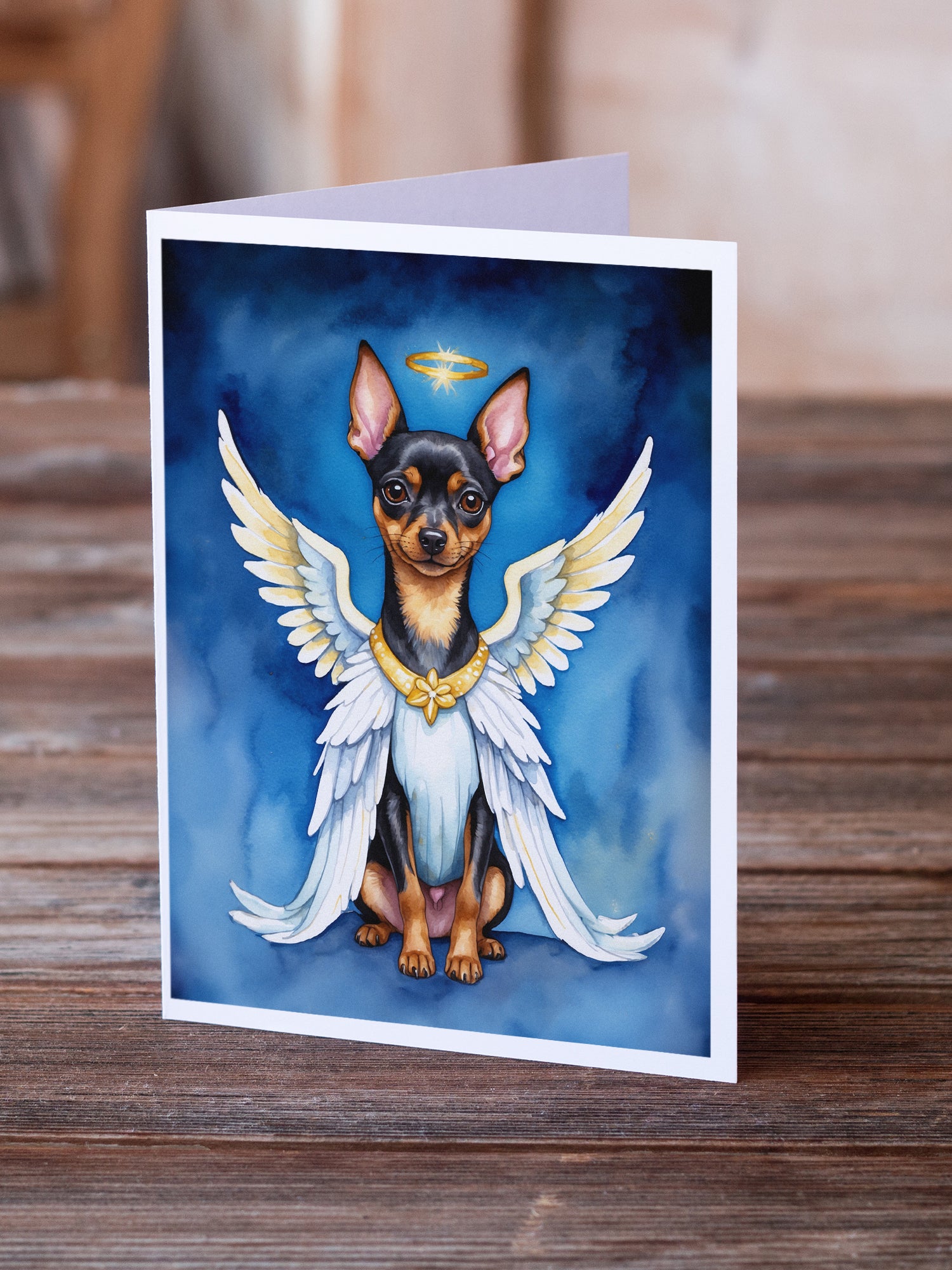 Miniature Pinscher My Angel Greeting Cards Pack of 8