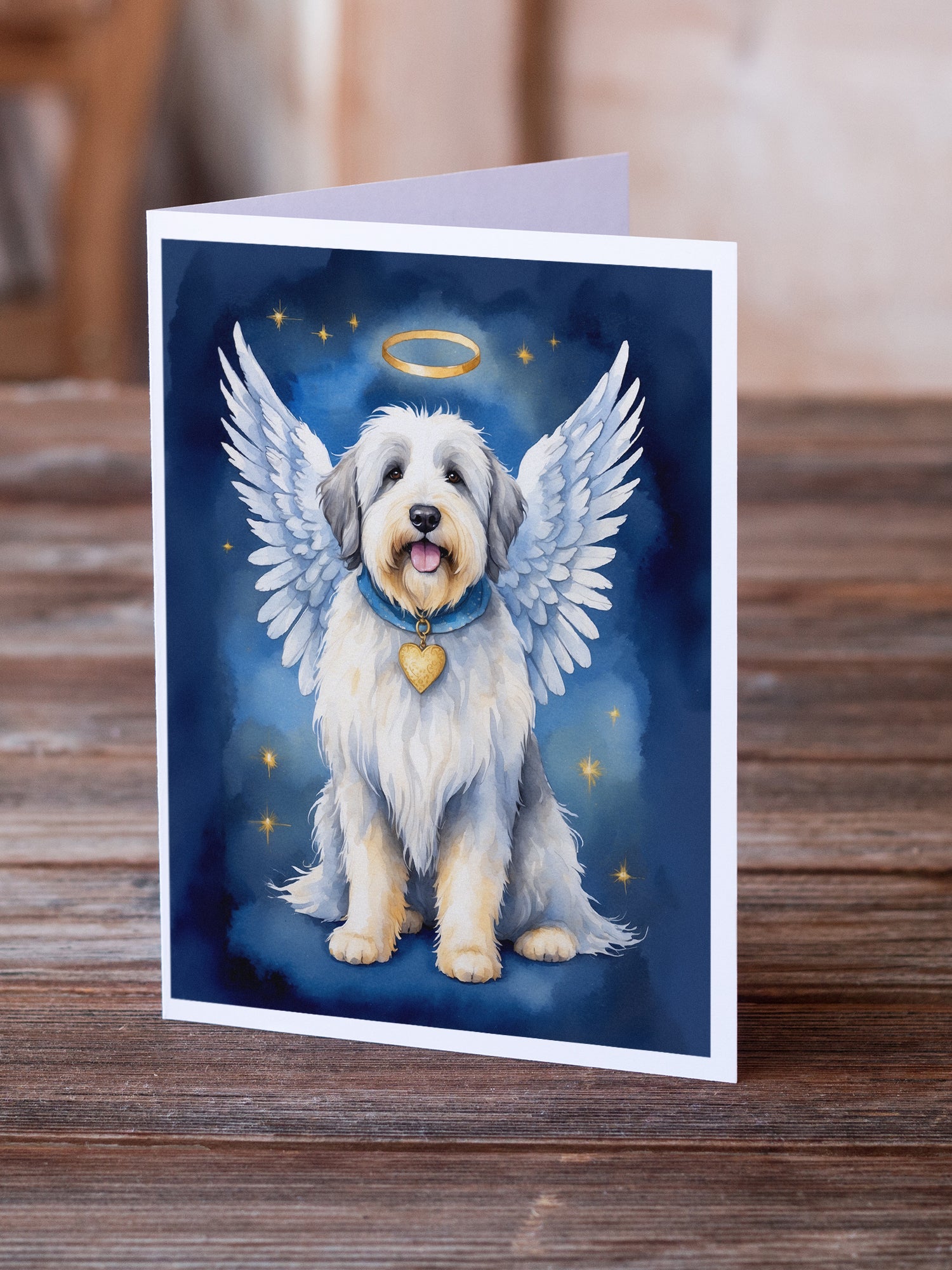 Old English Sheepdog My Angel Greeting Cards Pack of 8