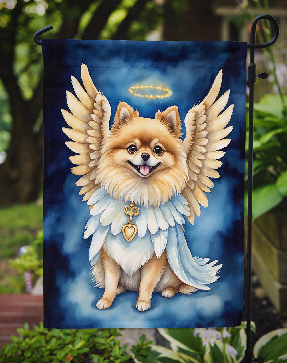 Pomeranian My Angel Garden Flag