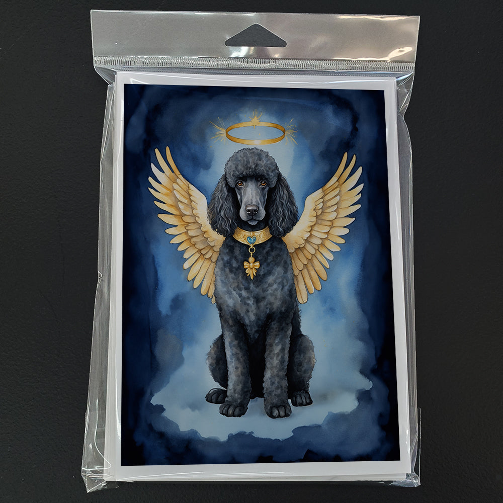 Black Poodle My Angel Greeting Cards Pack of 8