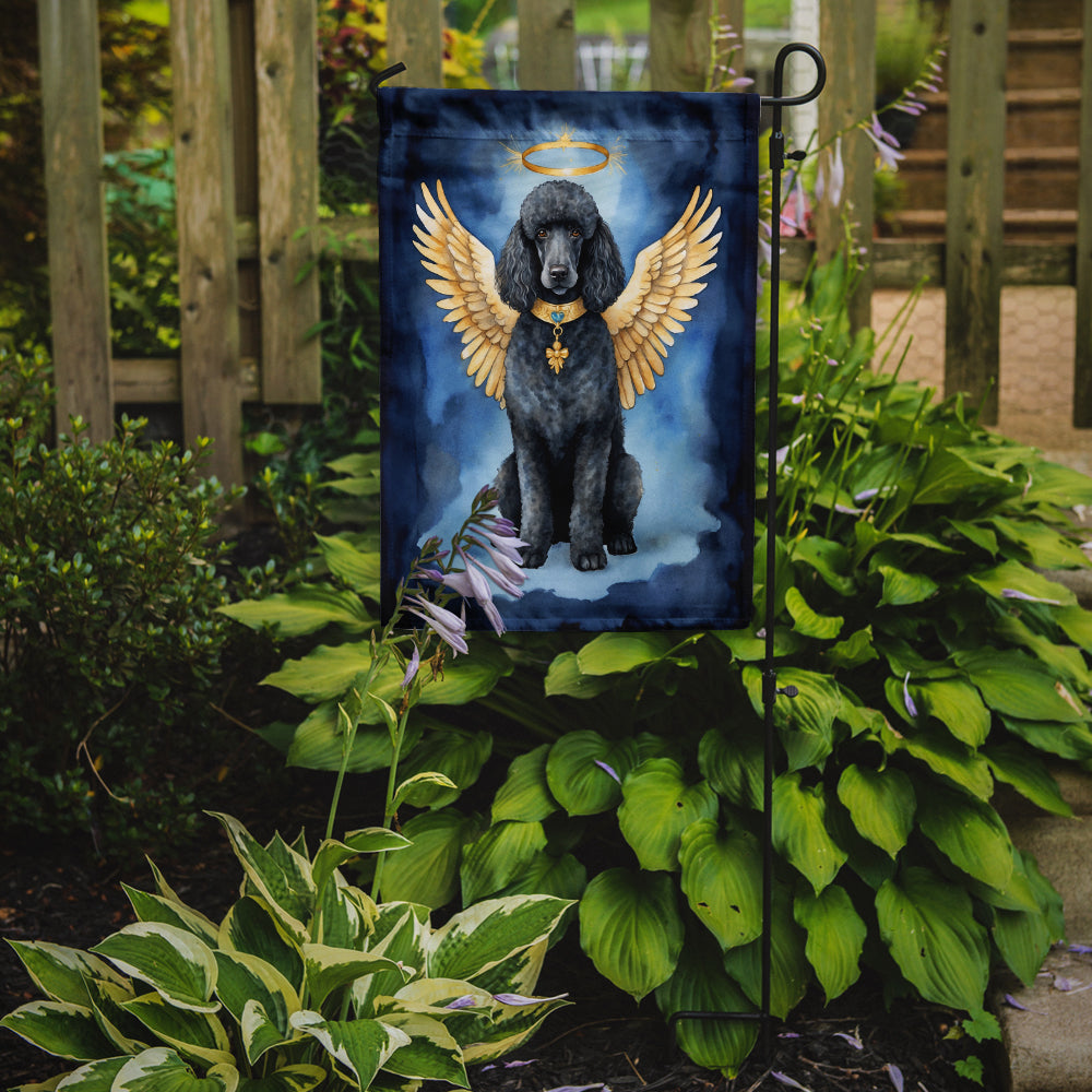 Black Poodle My Angel Garden Flag