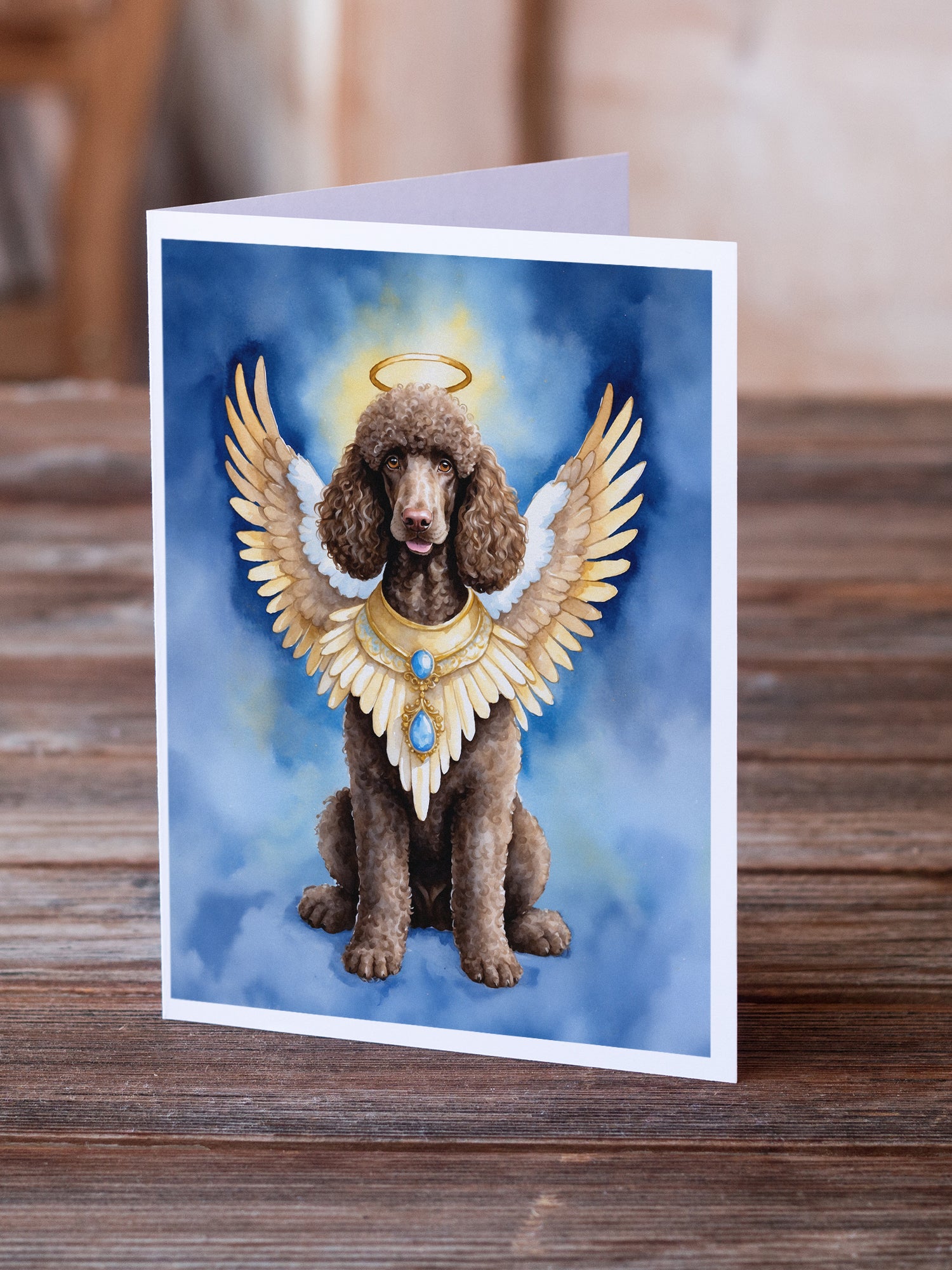 Chocolate Poodle My Angel Greeting Cards Pack of 8
