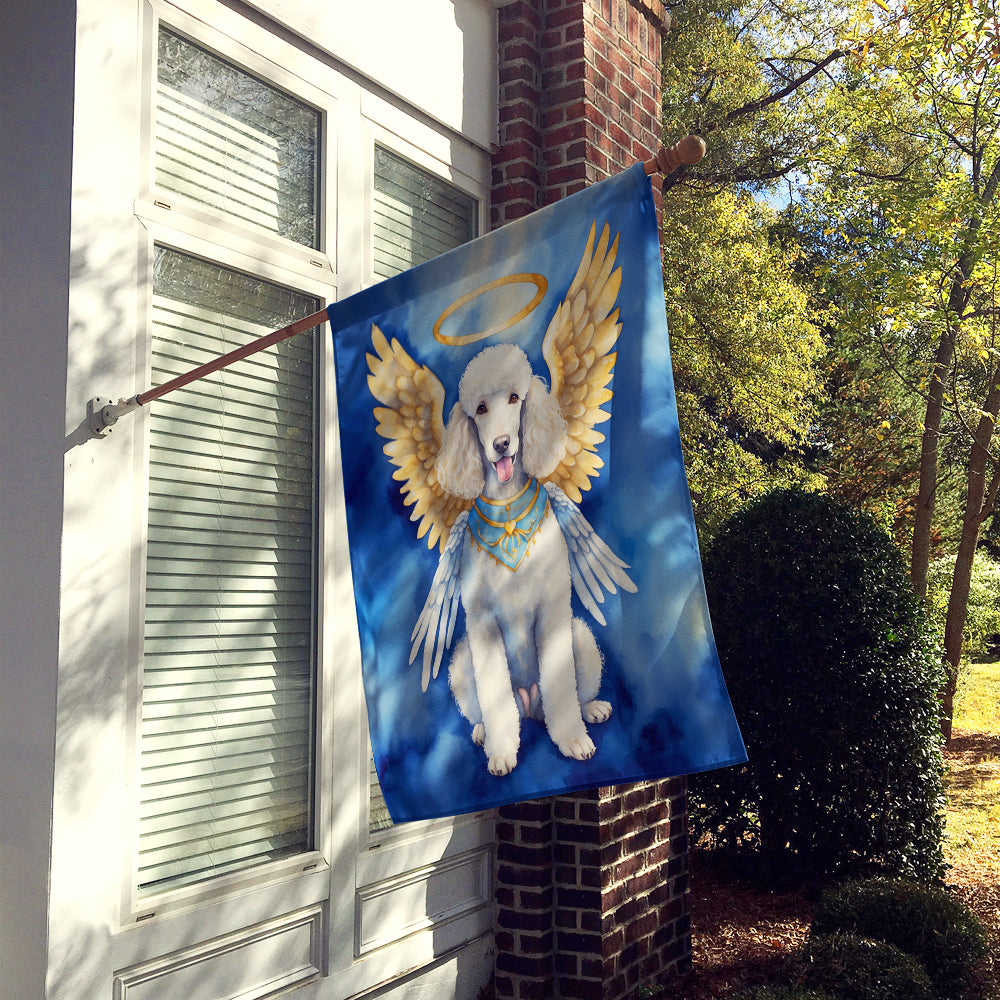 White Poodle My Angel House Flag