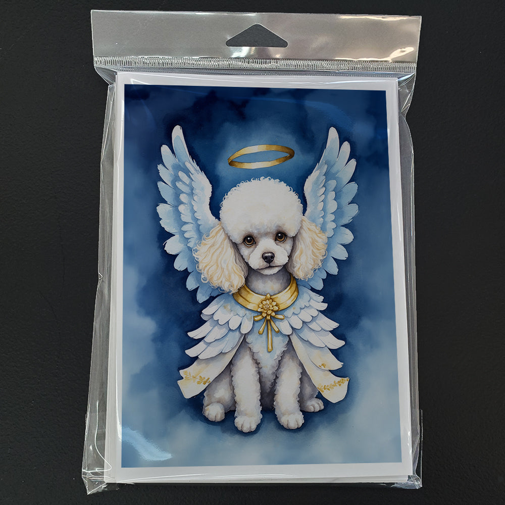 White Poodle My Angel Greeting Cards Pack of 8