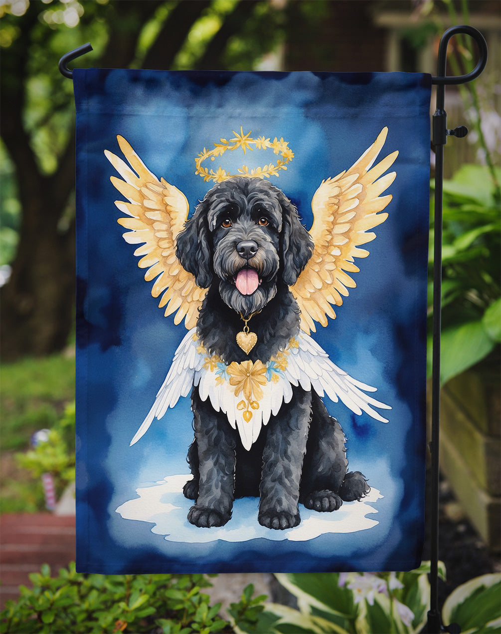 Portuguese Water Dog My Angel Garden Flag