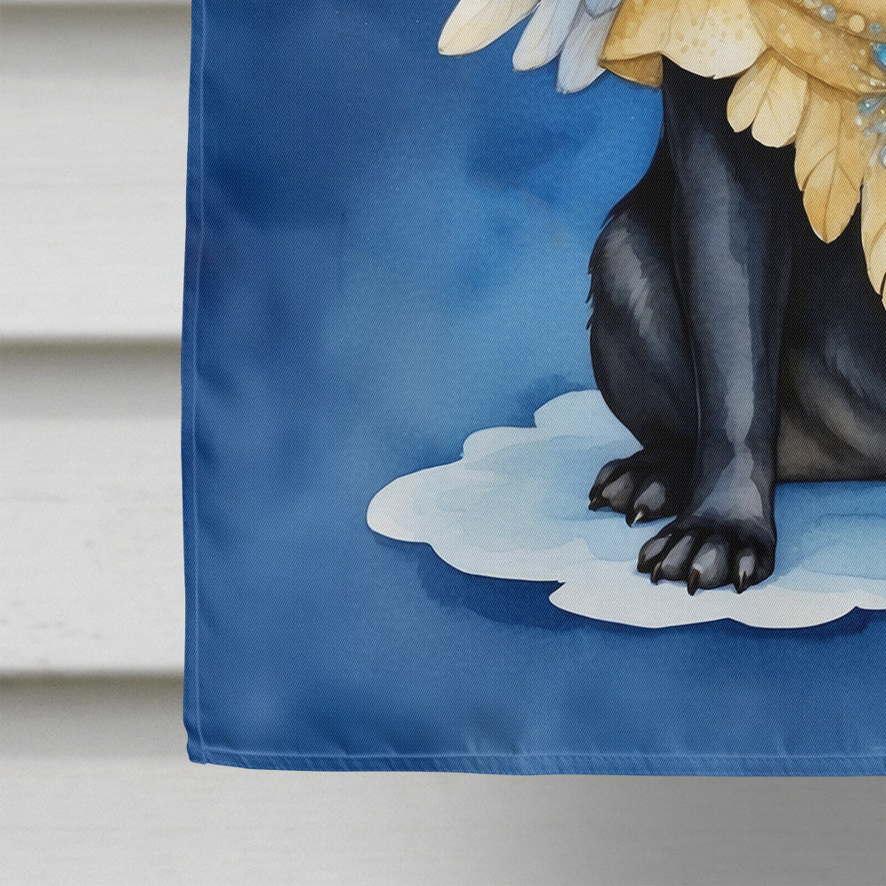 Black Pug My Angel House Flag