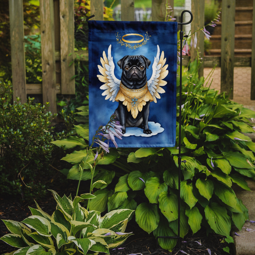 Black Pug My Angel Garden Flag