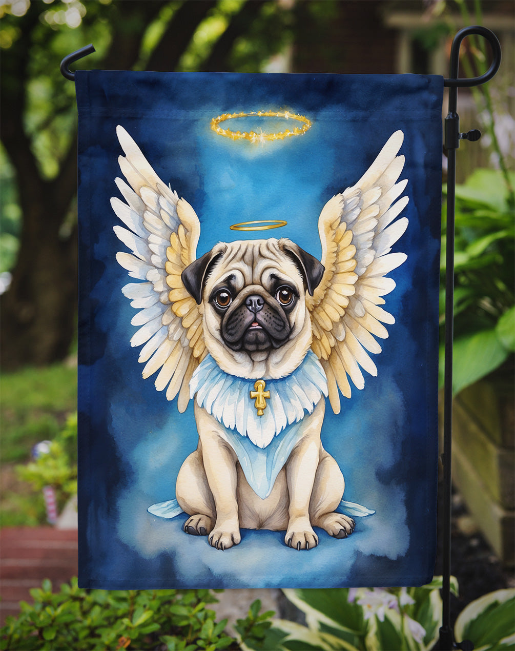 Pug My Angel Garden Flag