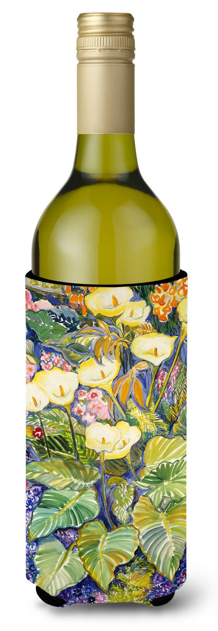 Arum Lilies by Neil Drury Wine Bottle Beverage Insulator Hugger DND0001LITERK by Caroline&#39;s Treasures