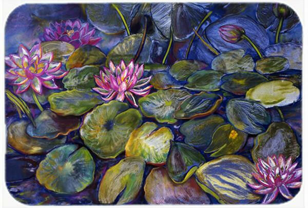 Waterlilies by Neil Drury Glass Cutting Board Large DND0133LCB by Caroline&#39;s Treasures