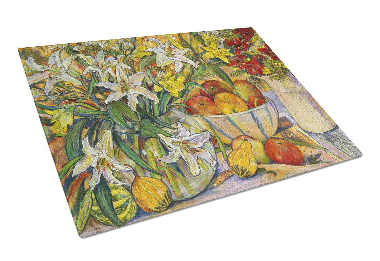 Fruit, Flowers and Vegetables Glass Cutting Board Large DND021LCB by Caroline's Treasures