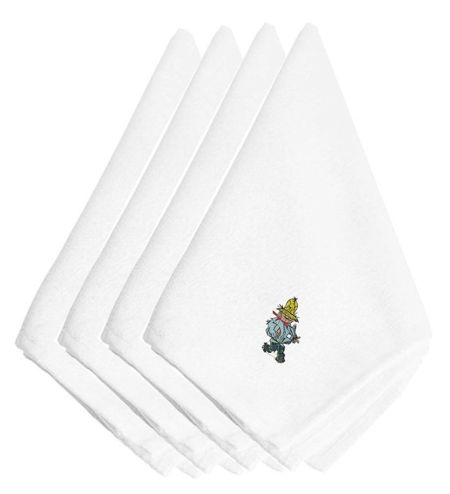 Fall Scarecrow Embroidered Napkins Set of 4 EMBT3011NPKE by Caroline's Treasures