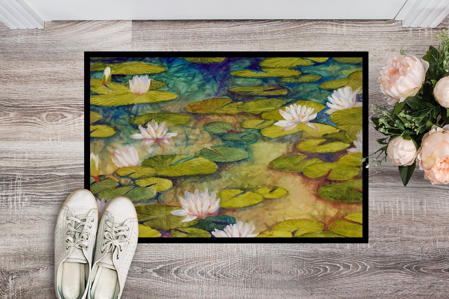 Waterlillies by Ferris Hotard Indoor or Outdoor Mat 24x36 - the-store.com