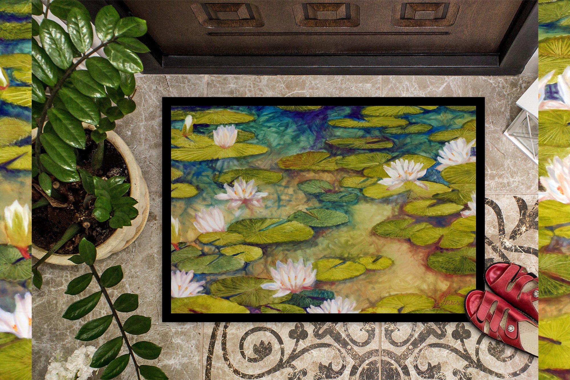 Waterlillies by Ferris Hotard Indoor or Outdoor Mat 24x36 - the-store.com