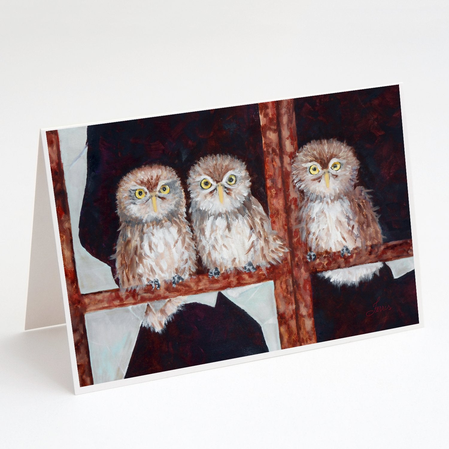 Buy this Owls by Ferris Hotard Greeting Cards and Envelopes Pack of 8