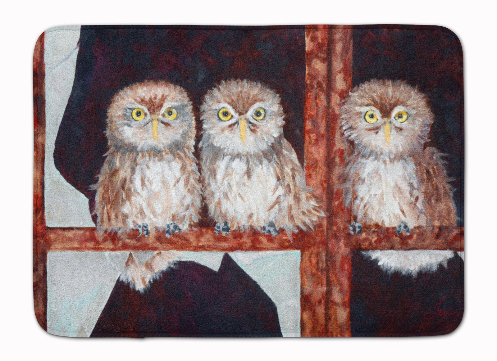 Owls by Ferris Hotard Machine Washable Memory Foam Mat - the-store.com