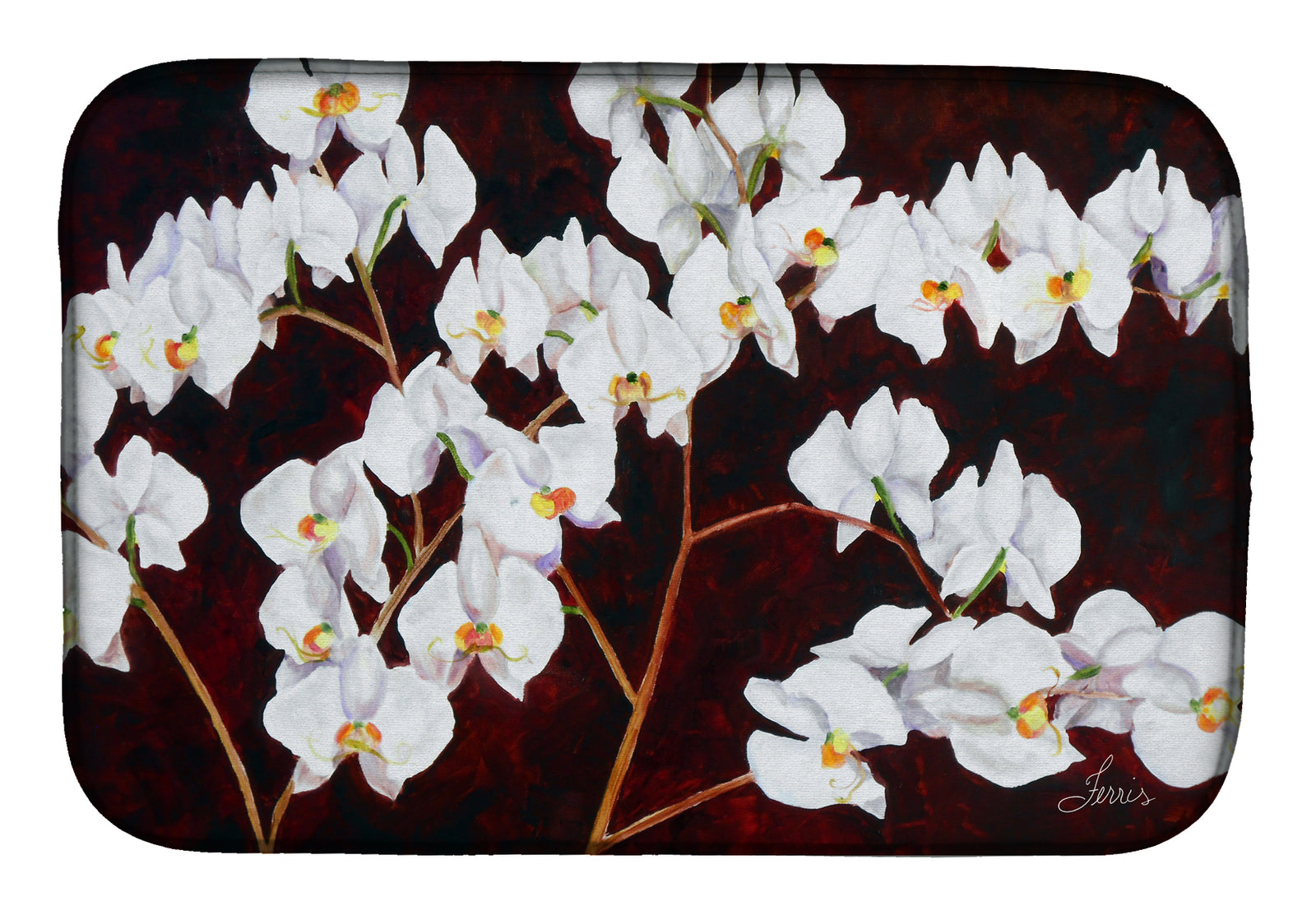 Orchids by Ferris Hotard Dish Drying Mat